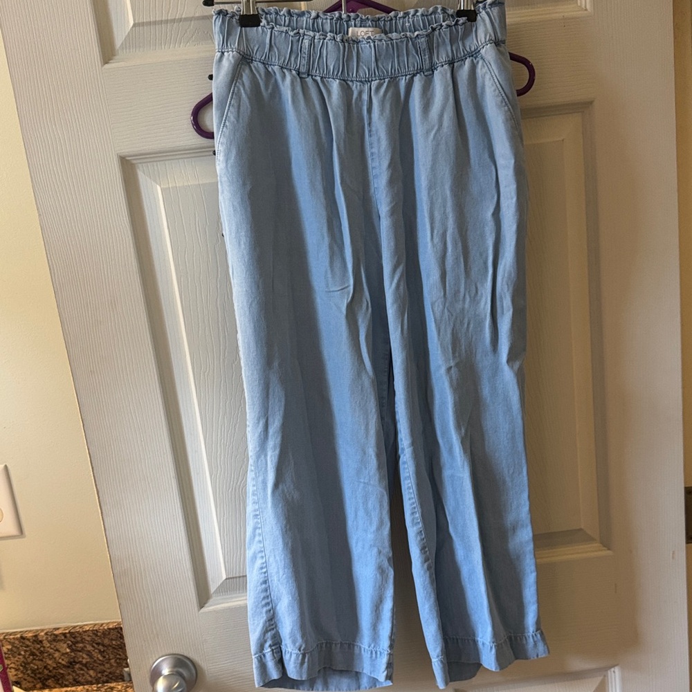 LOFT Soft Blue Wide-Leg Pants